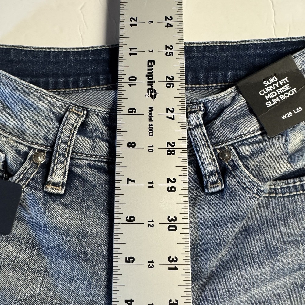 Womens Silver jeans Suki Slim boot‎ Mid rise Curvy Fit Tagged 26/35 NWT - Picture 7 of 10
